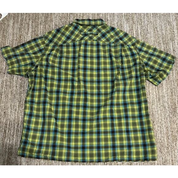 Duluth Trading Co Green Plaid Short Sleeved Cotton Button Down Mens Shirt SZ XL - Picture 2 of 7